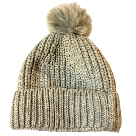 M&S Pom Pom Beanie Women’s One Size Tan Beige. - Picture 1 of 9